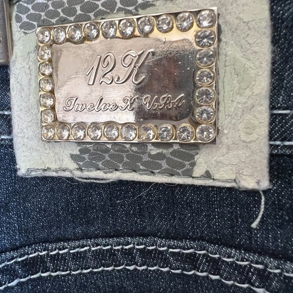 Twelve K USA Blue Distressed Embossed Jeans - Picture 6 of 9